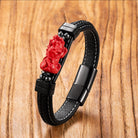 FuAttract Success & Protection Pixiu on Cinnabar Leather Bracelet - Style 3 - 23cm - image 6