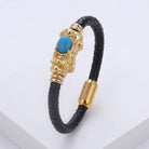 FuAttract Courage & Wealth & Protection Crystal Pixiu Leather Bracelet - Blue Chalcedony - 23cm - image 10