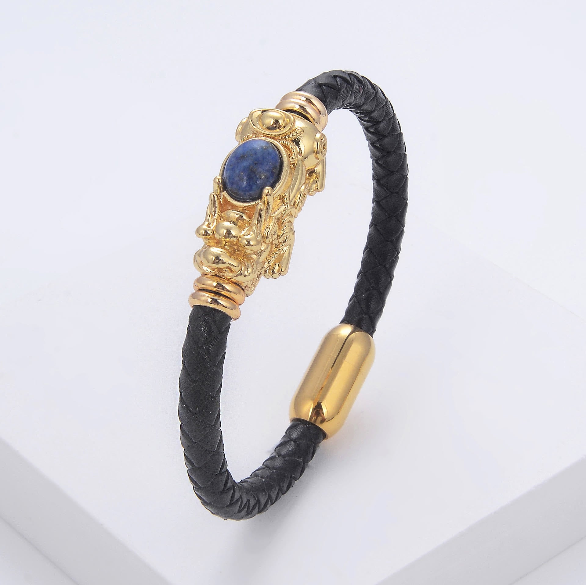 FuAttract Courage & Wealth & Protection Crystal Pixiu Leather Bracelet - Lapis Lazuli - 23cm - image 8