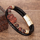 FuAttract Courage & Wealth & Protection Tiger's Eye Pixiu Leather Bracelet - Red Tiger's Eye - Gold - 23cm - image 12