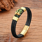 FuAttract Wealth & Protective Energy Pixiu Stainless Steel Leather Bracelet - Green - 23cm - image 6