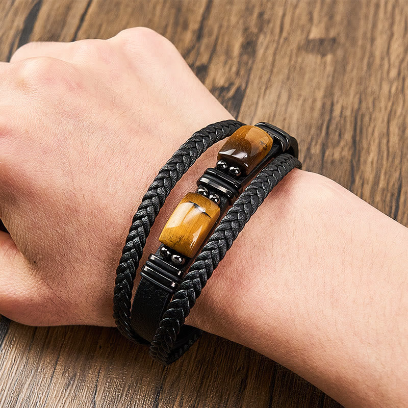 FuAttract Wealth & Protection Tiger's Eye Leather Bracelet - image 2