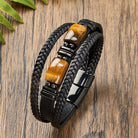 FuAttract Wealth & Protection Tiger's Eye Leather Bracelet - Yellow Tiger’s Eye - 23cm - image 1