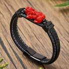 FuAttract Success & Protection Pixiu on Cinnabar Leather Bracelet - image 1