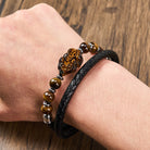 FuAttract Courage & Wealth & Protection Tiger's Eye Pixiu Leather Bracelet - image 3