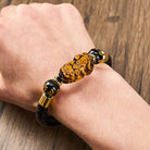 FuAttract Wealth & Protection Pixiu Om Mani Padme Hum Stainless Steel Leather Bracelet - image 3