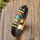 FuAttract Protection Prosperity & Luck Pixiu Stainless Steel Leather Bracelet - Blue - 23cm - image 0