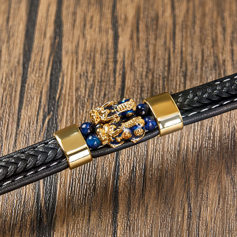 FuAttract Wealth & Protective Energy Pixiu Stainless Steel Leather Bracelet - image 4