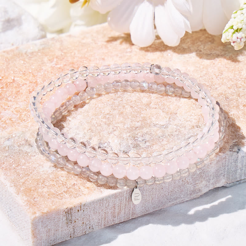 FuAttract Welcome Gentle Moments 3-Piece Stone Bracelet Set with Gift Message Card - 20cm - image 0