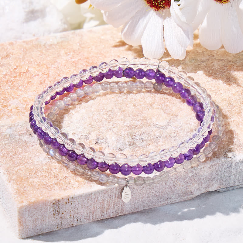 FuAttract Trust Your Journey 3-Piece Stone Bracelet Set with Gift Message Card - 20cm - image 0