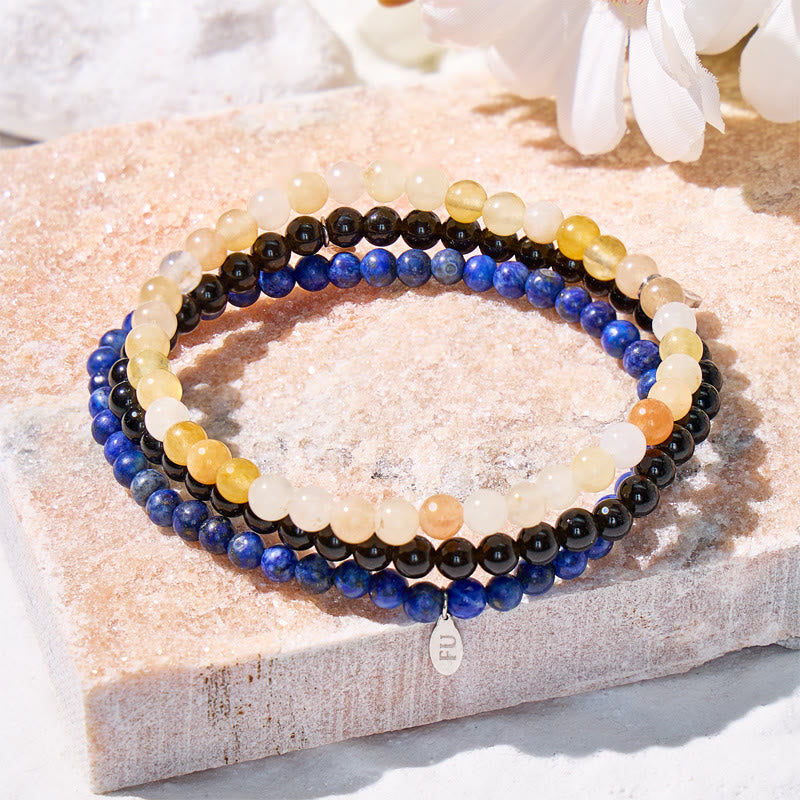 FuAttract Stand Your Ground 3-Piece Stone Bracelet Set with Gift Message Card - 20cm - image 0
