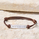 FuAttract Don't Let The Hard Days Win Stainless Steel Engraved Waxed Cord Bracelet - image 2