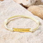 FuAttract Don't Let The Hard Days Win Stainless Steel Engraved Waxed Cord Bracelet - Cream White - Gold - image 20