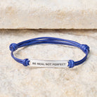 FuAttract Be Real Not Perfect Stainless Steel Engraved Waxed Cord Bracelet - image 2