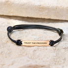 FuAttract Trust The Process Stainless Steel Engraved Waxed Cord Bracelet - image 2