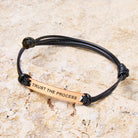 FuAttract Trust The Process Stainless Steel Engraved Waxed Cord Bracelet - image 1