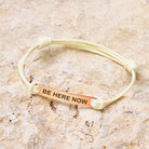FuAttract Be Here Now Stainless Steel Engraved Waxed Cord Bracelet - image 1