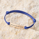 FuAttract Feelings Are Not Facts Stainless Steel Engraved Waxed Cord Bracelet - image 1