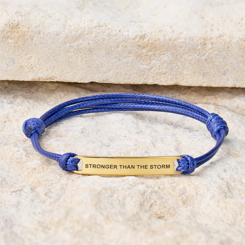 FuAttract Stronger Than The Storm Stainless Steel Engraved Waxed Cord Bracelet - image 1