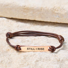 FuAttract Still I Rise Stainless Steel Engraved Waxed Cord Bracelet - image 2