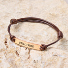 FuAttract Still I Rise Stainless Steel Engraved Waxed Cord Bracelet - image 1