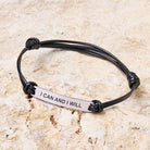 FuAttract I Can And I Will Stainless Steel Engraved Waxed Cord Bracelet - image 1