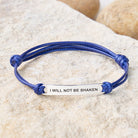 FuAttract I Will Not Be Shaken Stainless Steel Engraved Waxed Cord Bracelet - Navy Blue - Silver - image 23