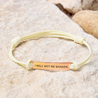 FuAttract I Will Not Be Shaken Stainless Steel Engraved Waxed Cord Bracelet - Cream White - Rose Gold - image 19