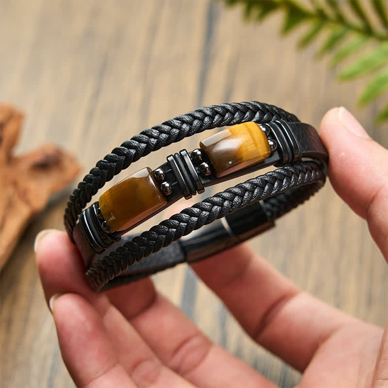 FuAttract Wealth & Protection Tiger's Eye Leather Bracelet - image 2
