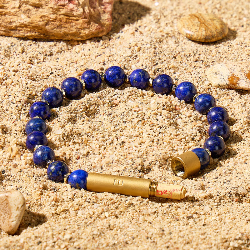 Fuattract Wishbeads Wisdom & Truth– Lapis Lazuli Intention Bracelet - 8mm - image 0