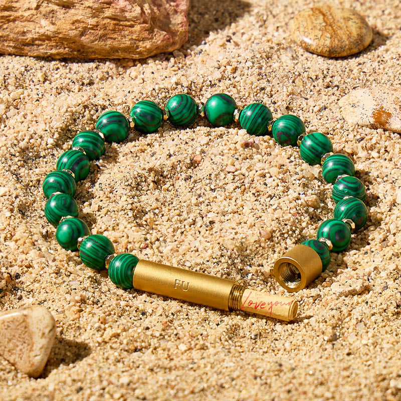 Fuattract Wishbeads Protection & Transformation– Malachite Intention Bracelet - 8mm - image 0