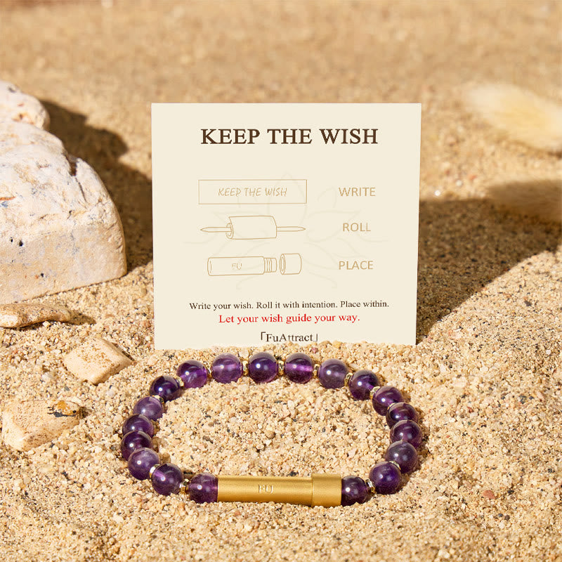 Fuattract Wishbeads Stress Relief & Calm–Amethyst Intention Bracelet - image 1