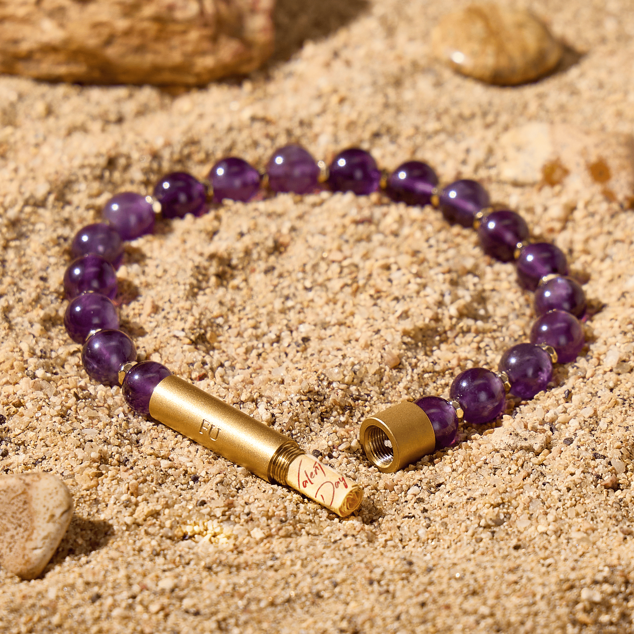 Fuattract Wishbeads Stress Relief & Calm–Amethyst Intention Bracelet - 8mm - image 0