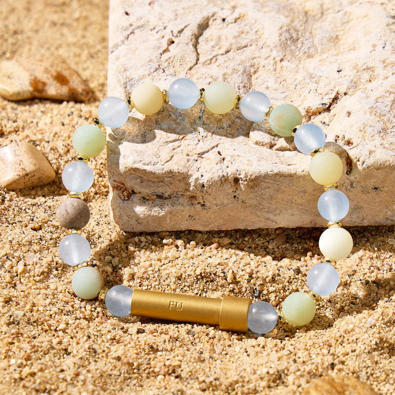 Fuattract Wishbeads Self Love & Courage–Aquamarine Amazonite Intention Bracelet - image 2