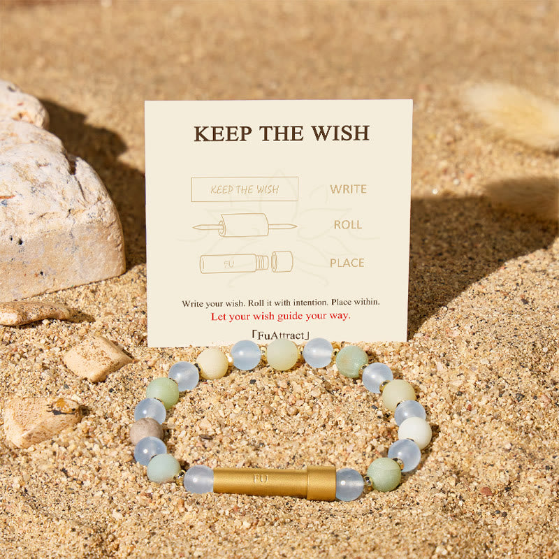 Fuattract Wishbeads Self Love & Courage–Aquamarine Amazonite Intention Bracelet - image 1