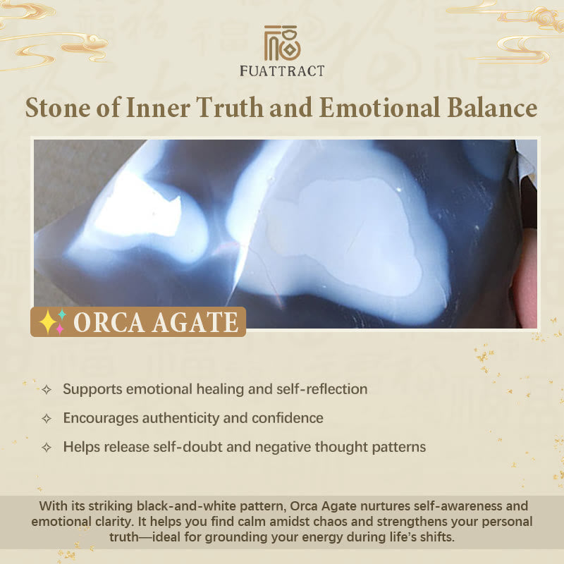 FuAttract Harmony & Emotional Balance Orca Agate Patience Engraved Healing Bracelet - image 5