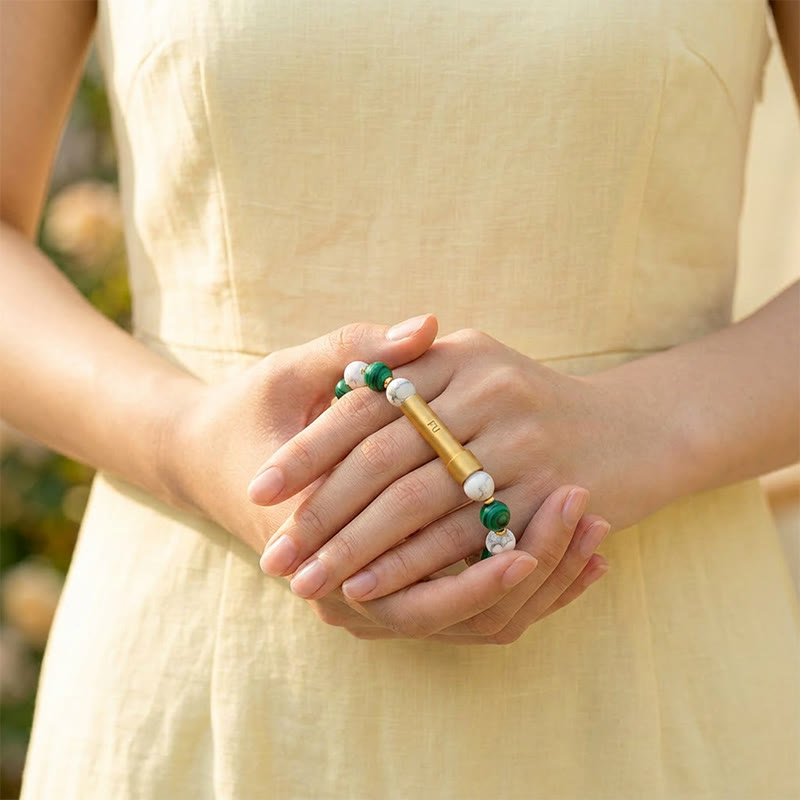 Fuattract Wishbeads Emotional Balance & Protection–Malachite & White Turquoise Intention Bracelet - image 5