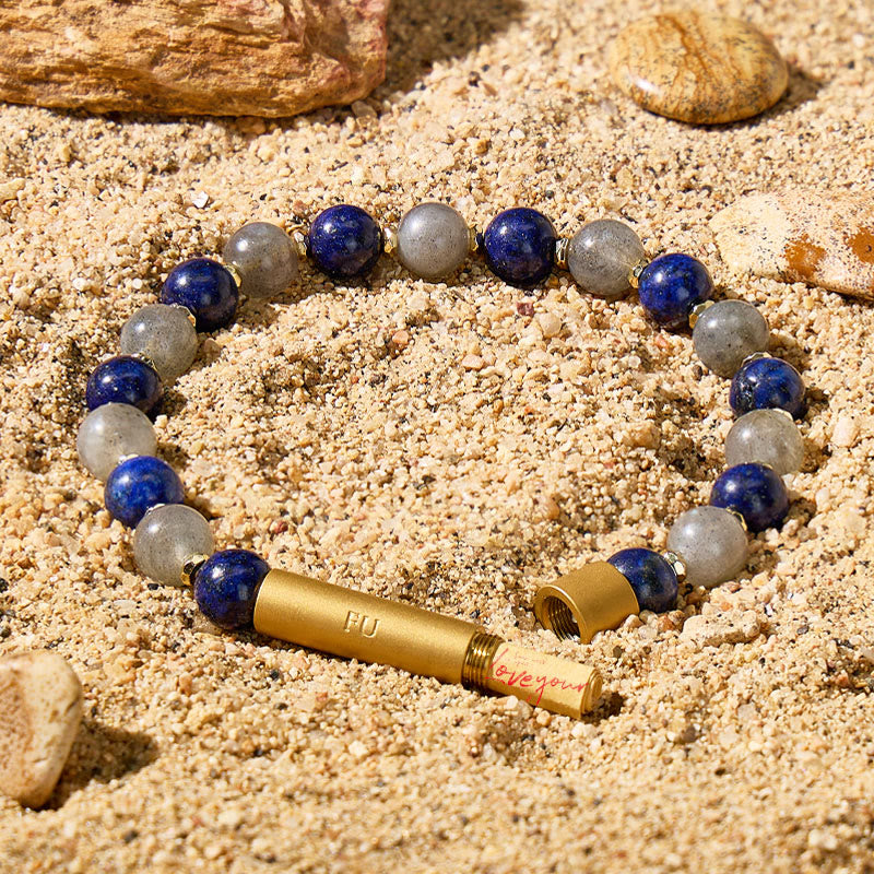 Fuattract Wishbeads Emotional Balance & Protection–Moonstone & Lapis Lazuli Intention Bracelet - 8mm - image 0