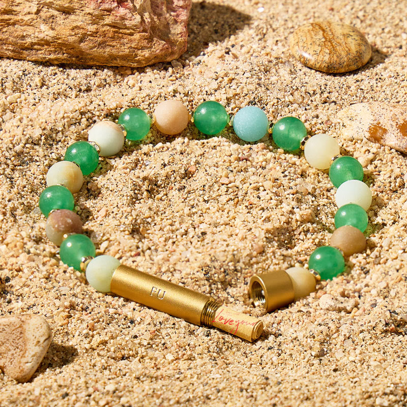 Fuattract Wishbeads Self Love & Growth–Amazonite & Green Aventurine Intention Bracelet - 8mm - image 0