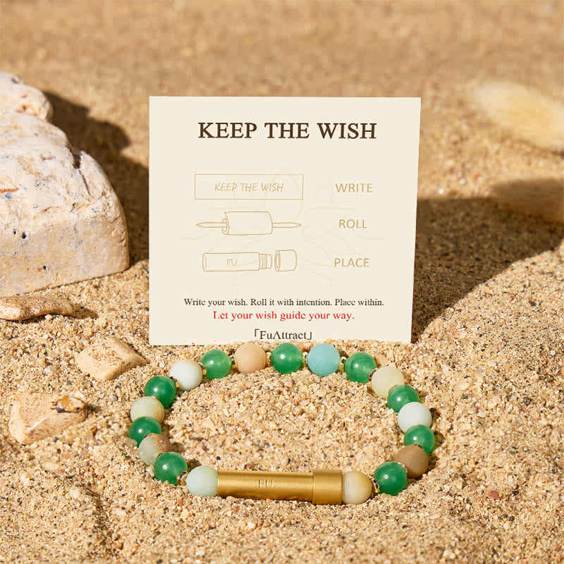 Fuattract Wishbeads Self Love & Growth–Amazonite & Green Aventurine Intention Bracelet - image 1