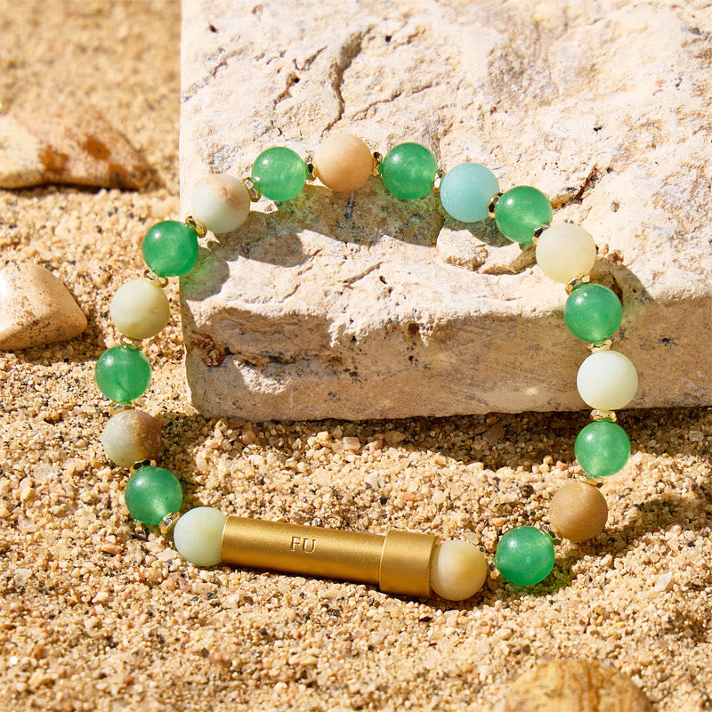 Fuattract Wishbeads Self Love & Growth–Amazonite & Green Aventurine Intention Bracelet - image 2