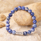 FuAtrract Calm & Inner Peace Sodalite Faith Engraved Bracelet - Men (18-19cm) - image 0
