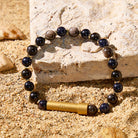 Fuattract Wishbeads Intuition & Telepathy–Blue Sandstone & Silver Sheen Obsidian Intention Bracelet - image 2