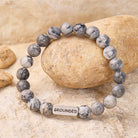 FuAttract  Balance Grounding & Stability Grey Jasper Grounded Engraved Bracelet - Men (18-19cm) - image 0
