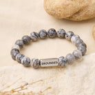 FuAttract  Balance Grounding & Stability Grey Jasper Grounded Engraved Bracelet - image 1