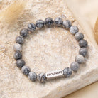 FuAttract  Balance Grounding & Stability Grey Jasper Grounded Engraved Bracelet - image 2