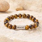 FuAttract Confidence Focus & Courage Brave Tiger Eye Engraved Brave Bracelet - Men (18-19cm) - image 0