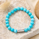 FuAttract Protection & Healing Turquoise Freedom Engraved Crystal Bracelet  - image 2