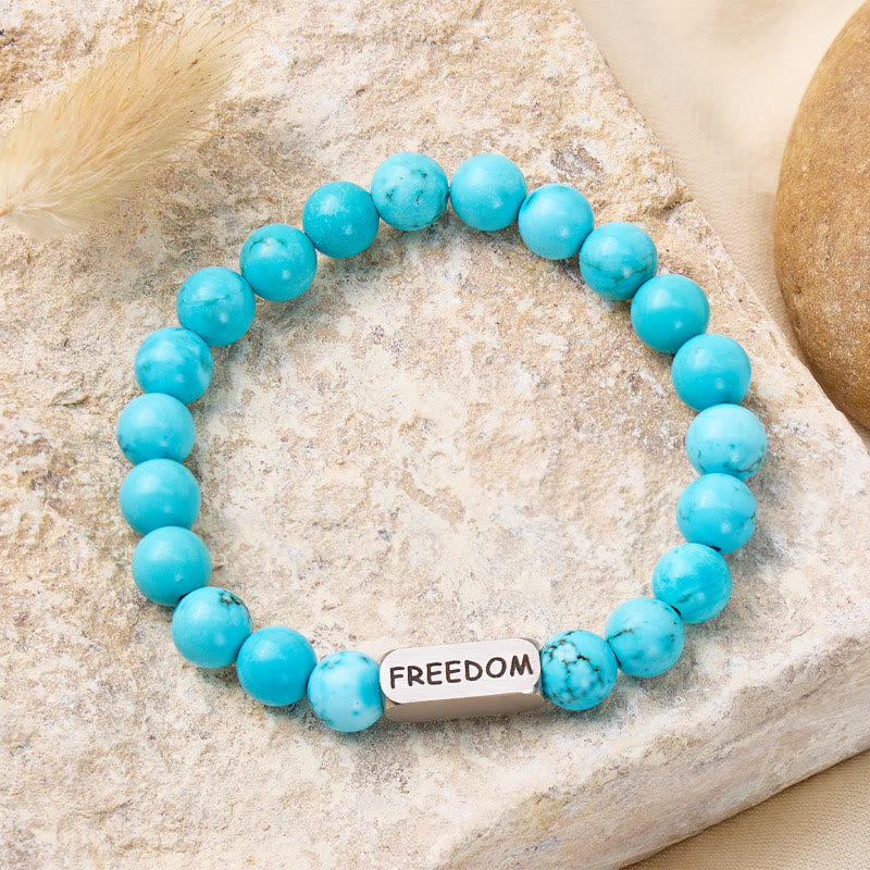 FuAttract Protection & Healing Turquoise Freedom Engraved Crystal Bracelet  - image 2