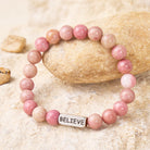 FuAttract Love Compassion & Emotional Balance Rhodonite Believe Engraved Bracelet - image 2